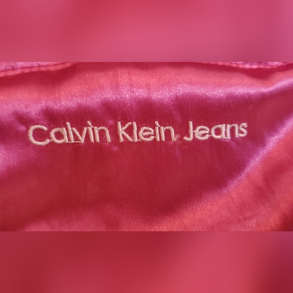 CALVIN KLEIN Y2K PUFFER BOMBER JACKET SATIN FUCHSIA L - Picture 4 of 6